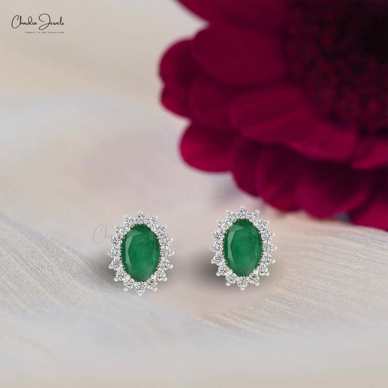 Make a statement with these natural emerald earrings.