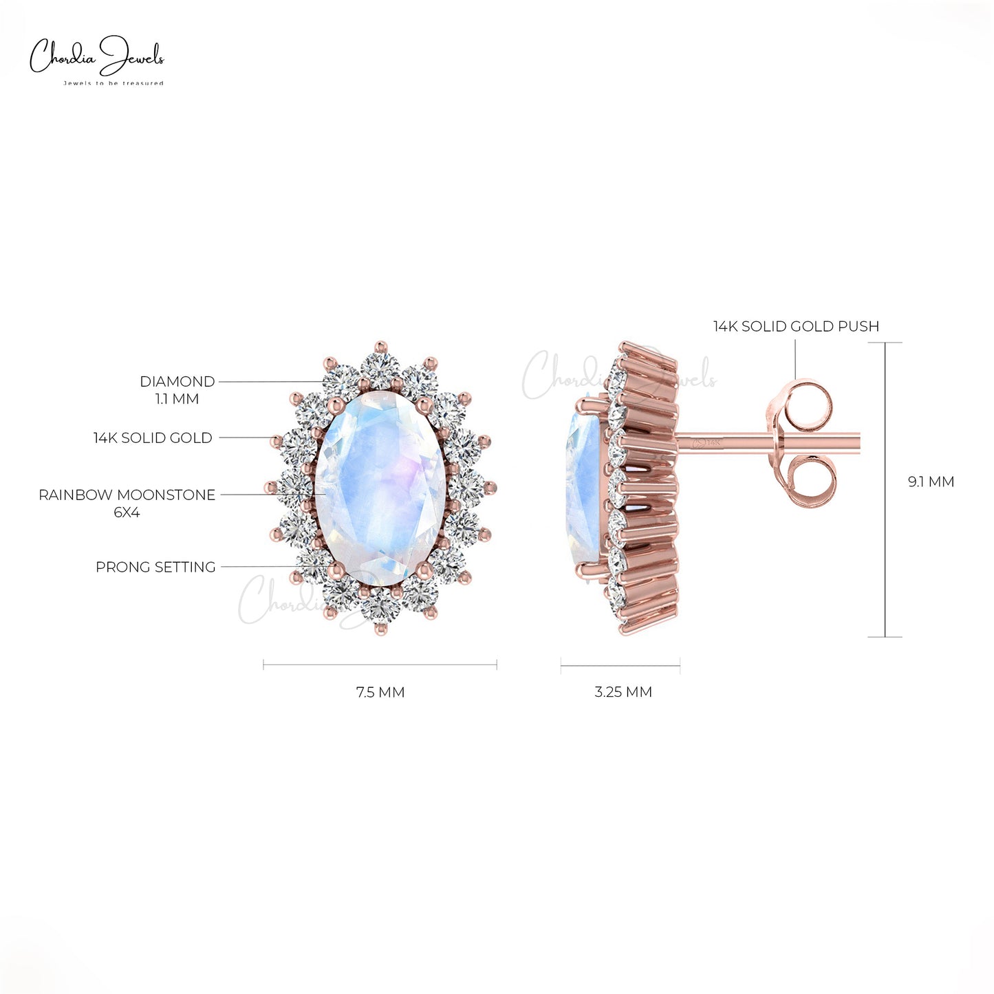 14k Solid Gold Studs