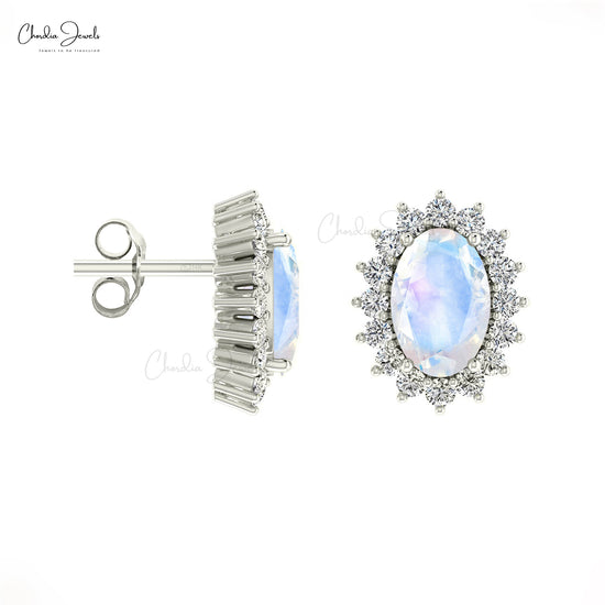 Oval Cut Gemstone Earrings