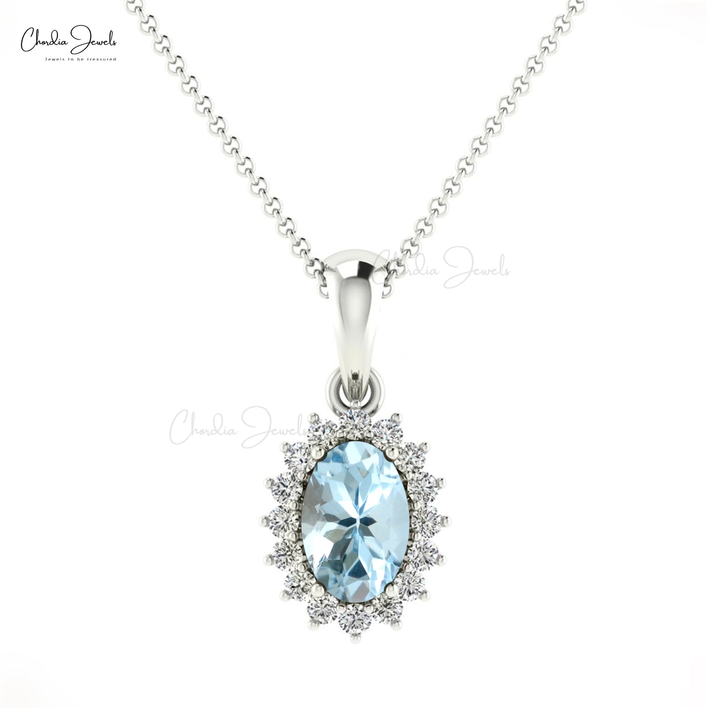 Buy Oval Halo Diamond Pendant Online | CaratLane
