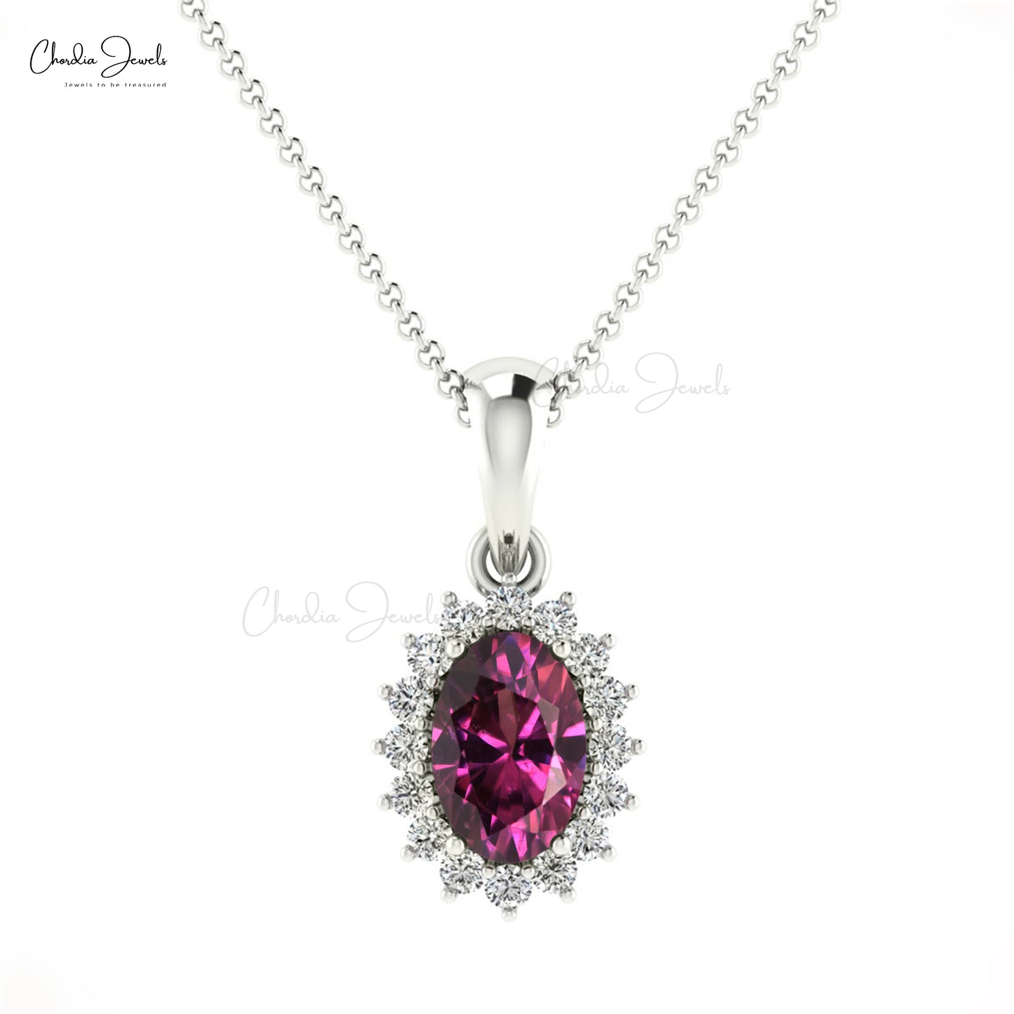 Natural Rhodolite Garnet Pendant