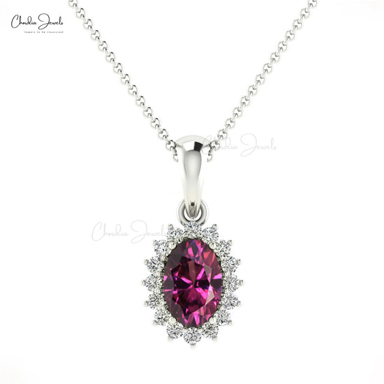 Natural Rhodolite Garnet Pendant