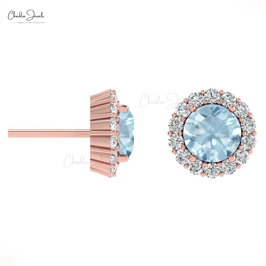 Halo Diamond Studs Earrings