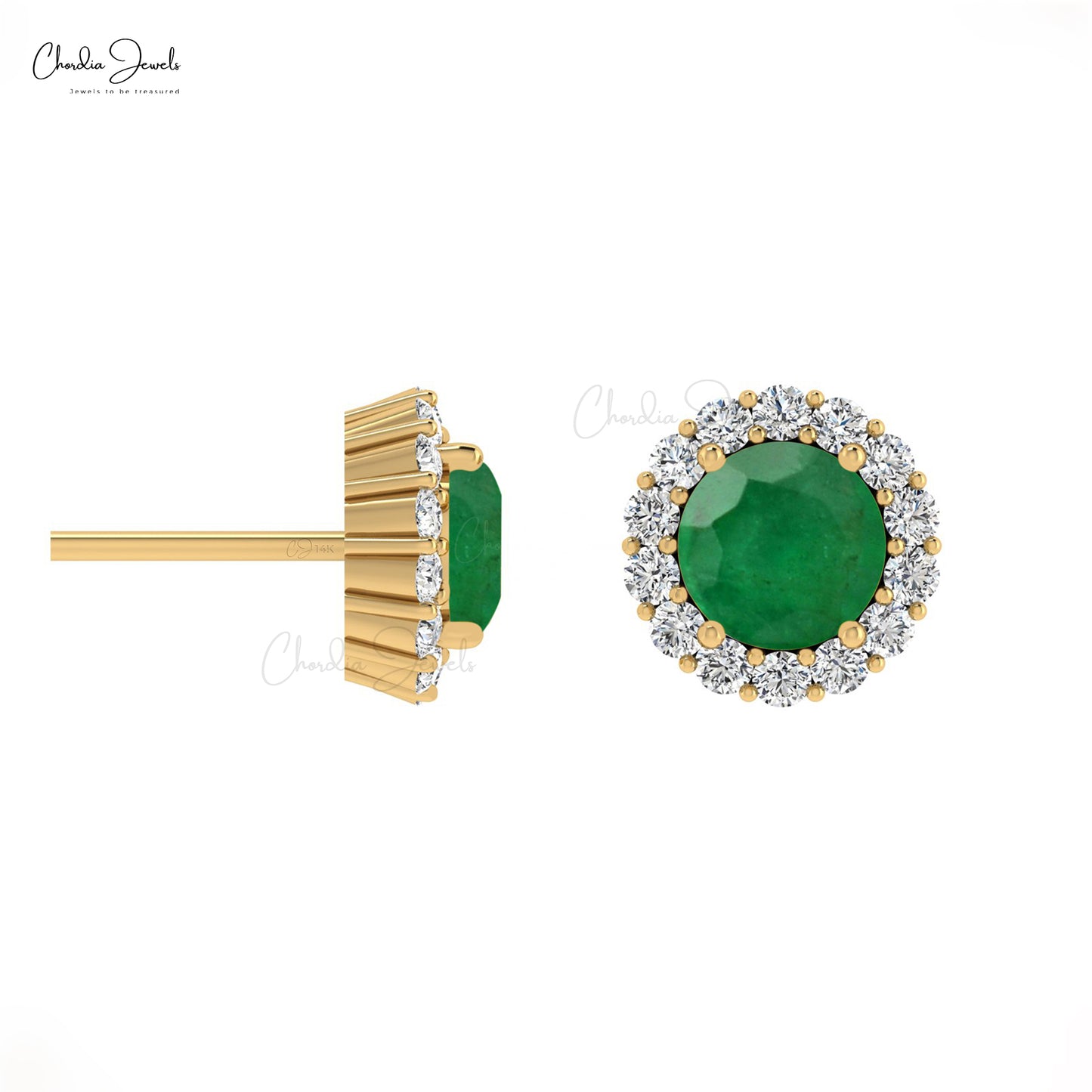 emerald green earrings gold