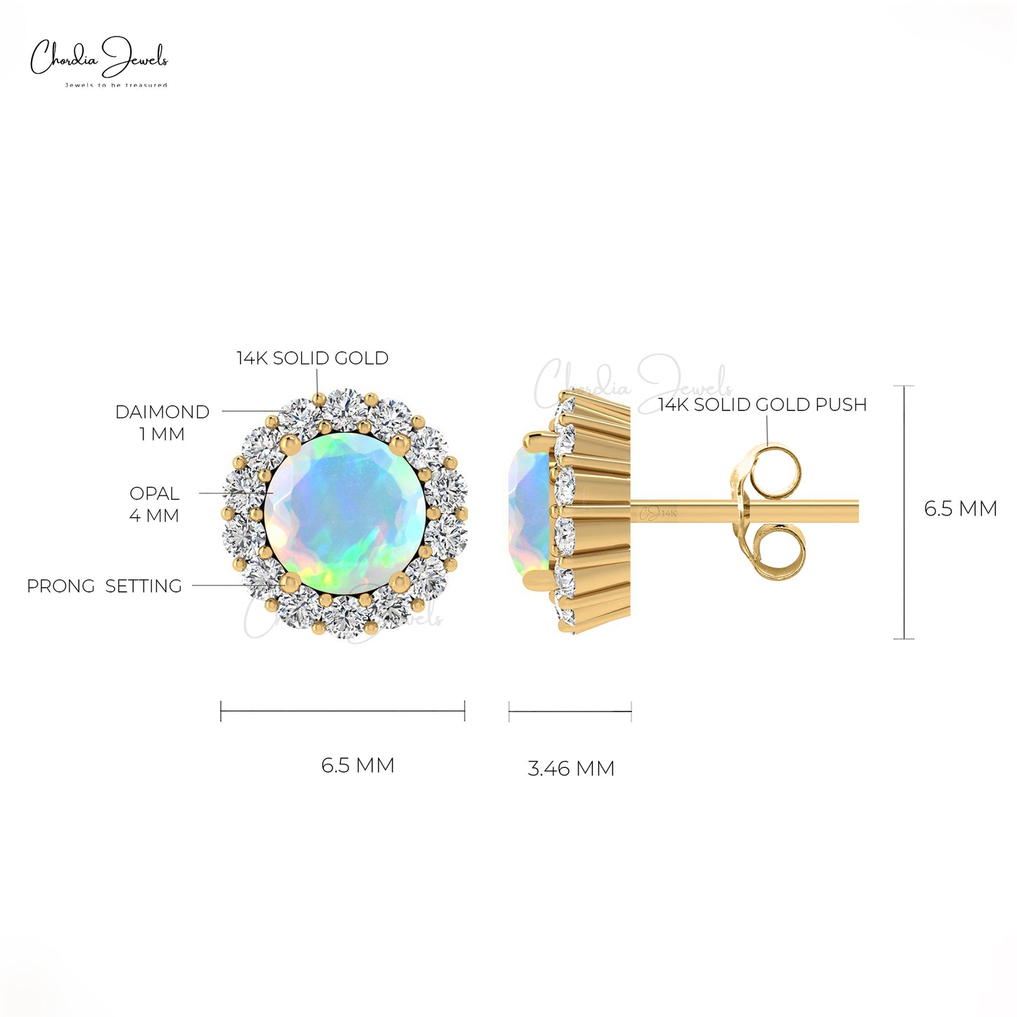 Diamond Halo Stud Earrings