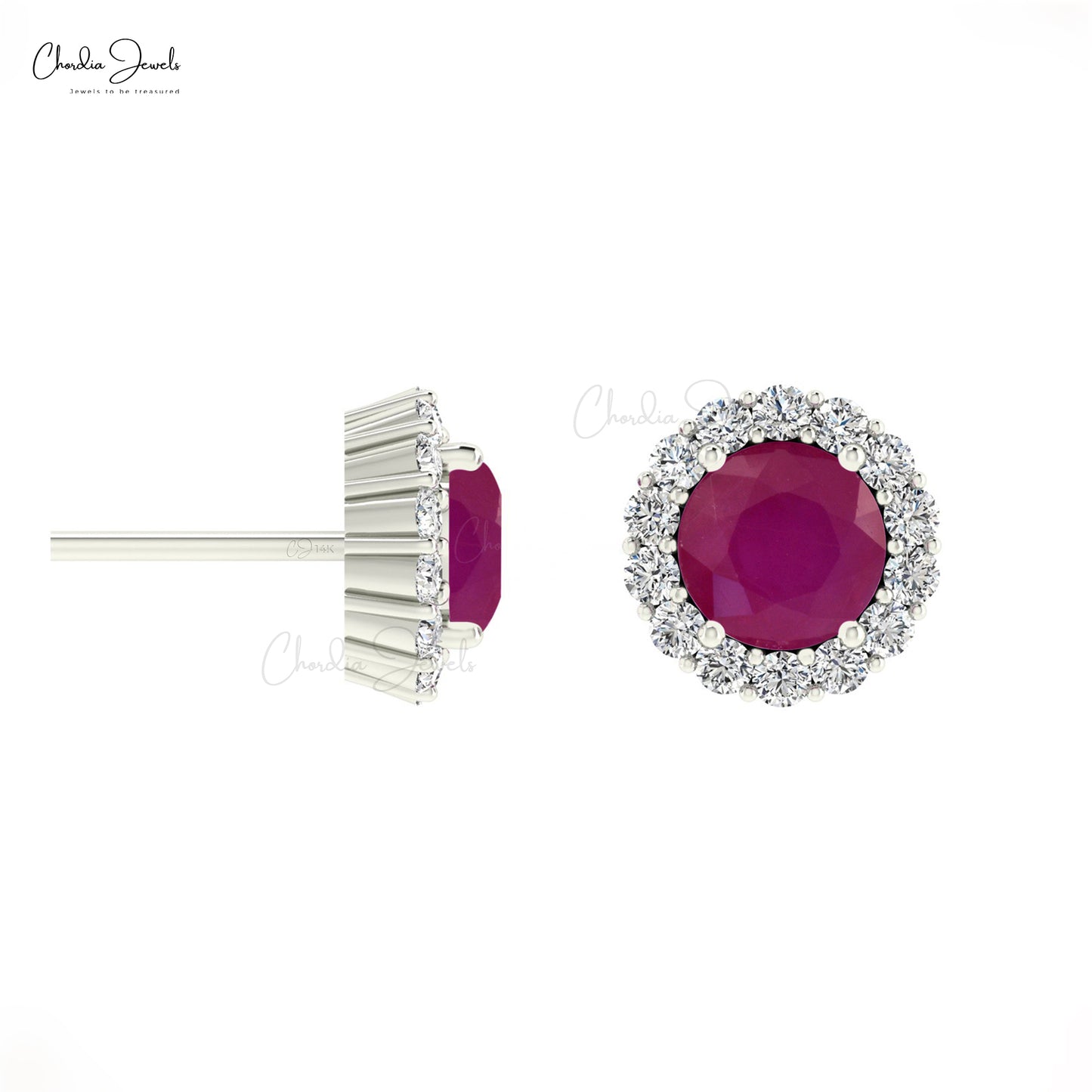 Ruby Studs Earrings
