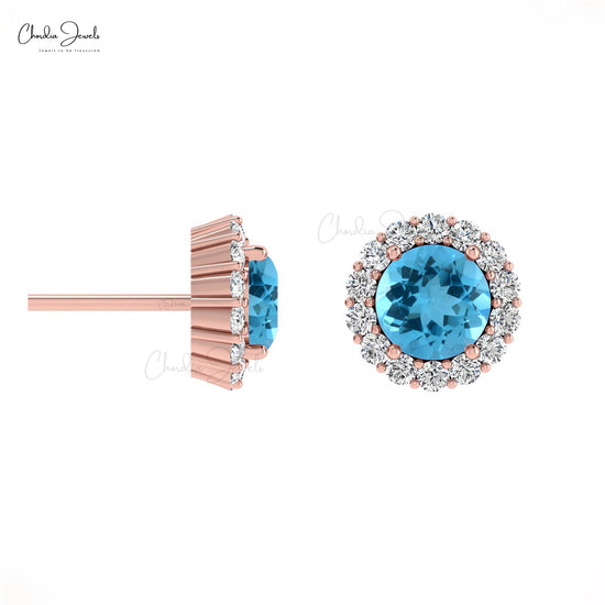 Halo Diamond Studs Earrings