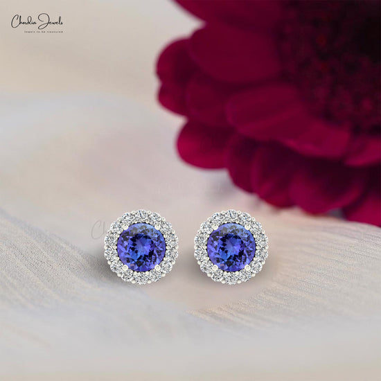 tanzanite stud earrings