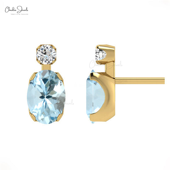 Aquamarine Studs Earrings