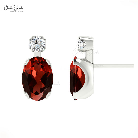 Garnet Stud Earring