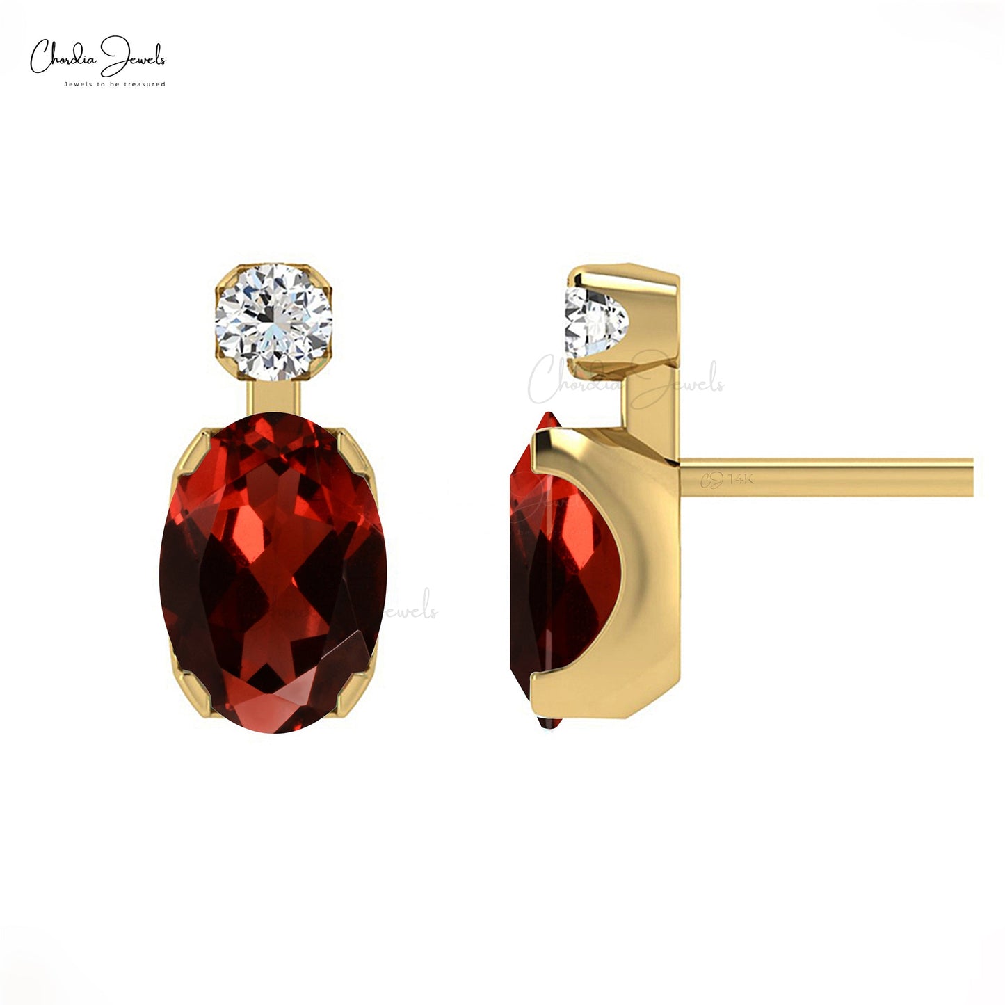 Garnet Stud Earring