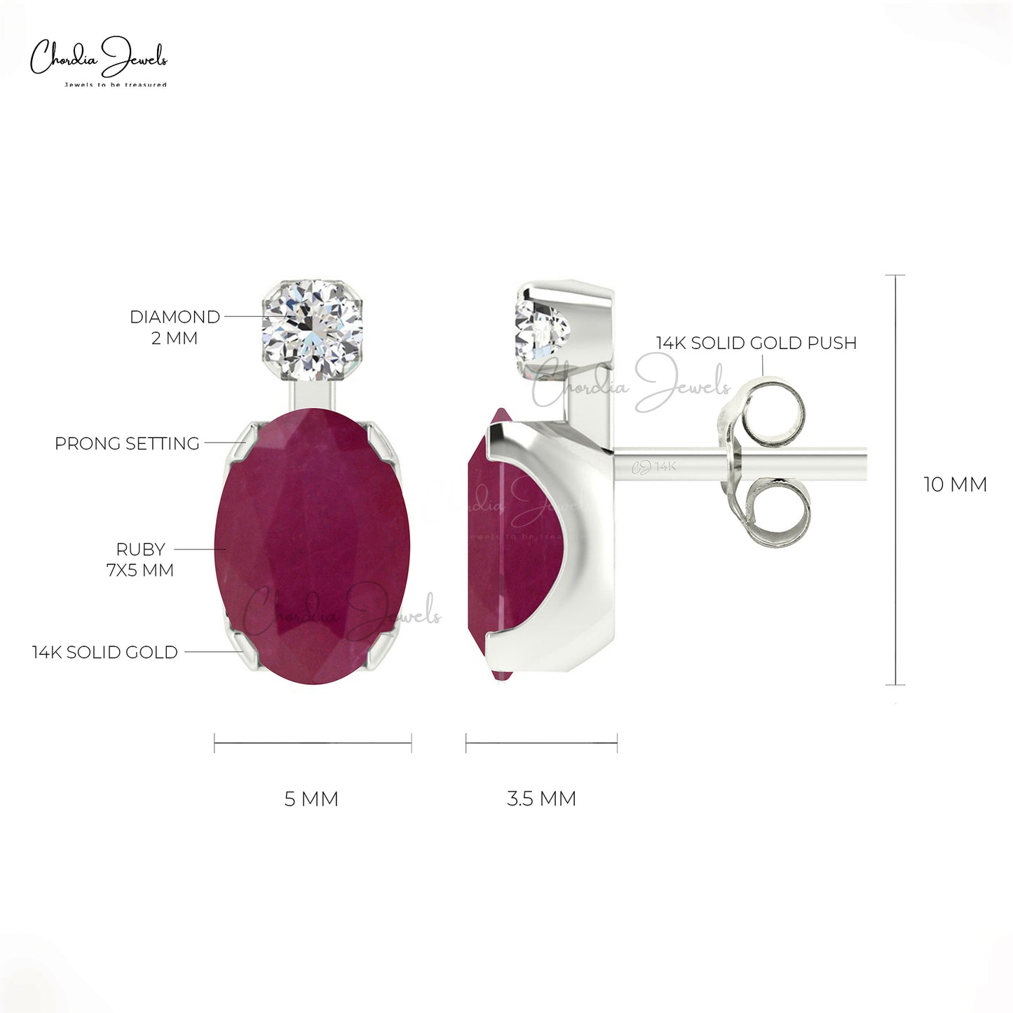 Sterling Silver long Ruby Earrings - Gleam Jewels