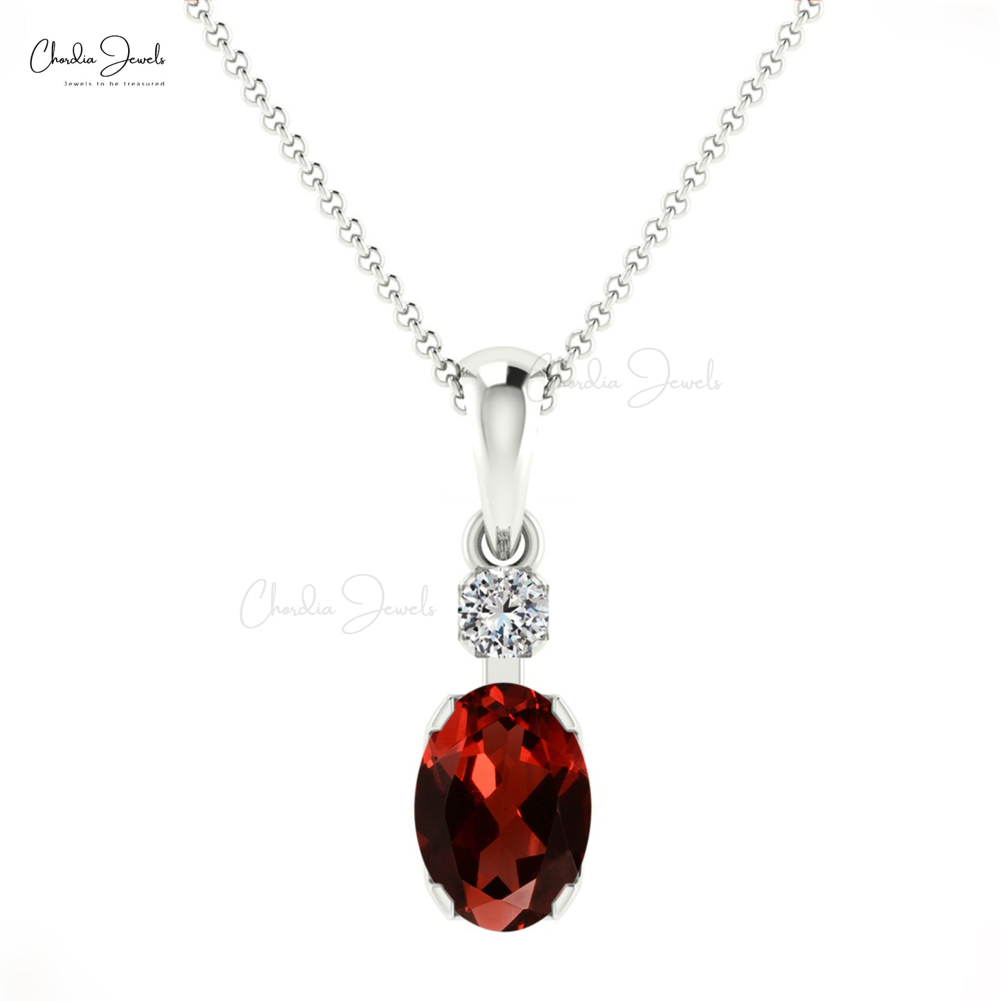 Solitaire Garnet Pendant