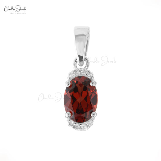 Diamond and Red Stone Pendants