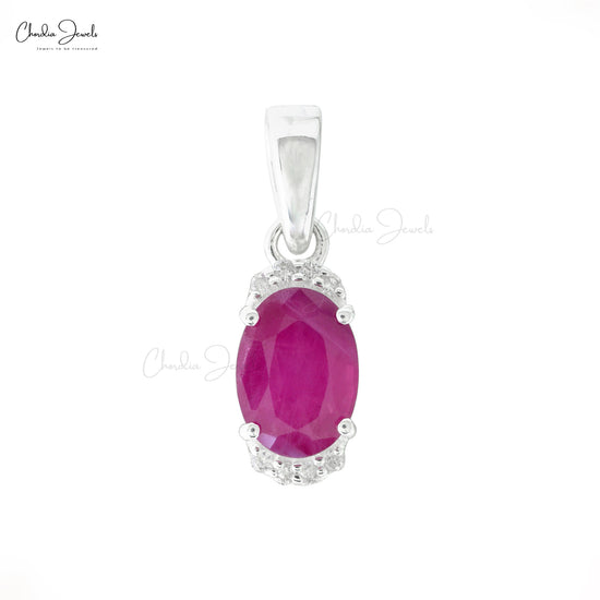 Natural Ruby Half Halo Pendant