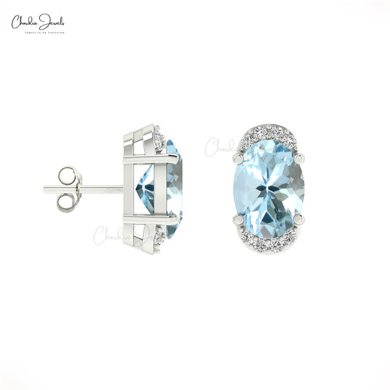 Aquamarine Stud Earrings