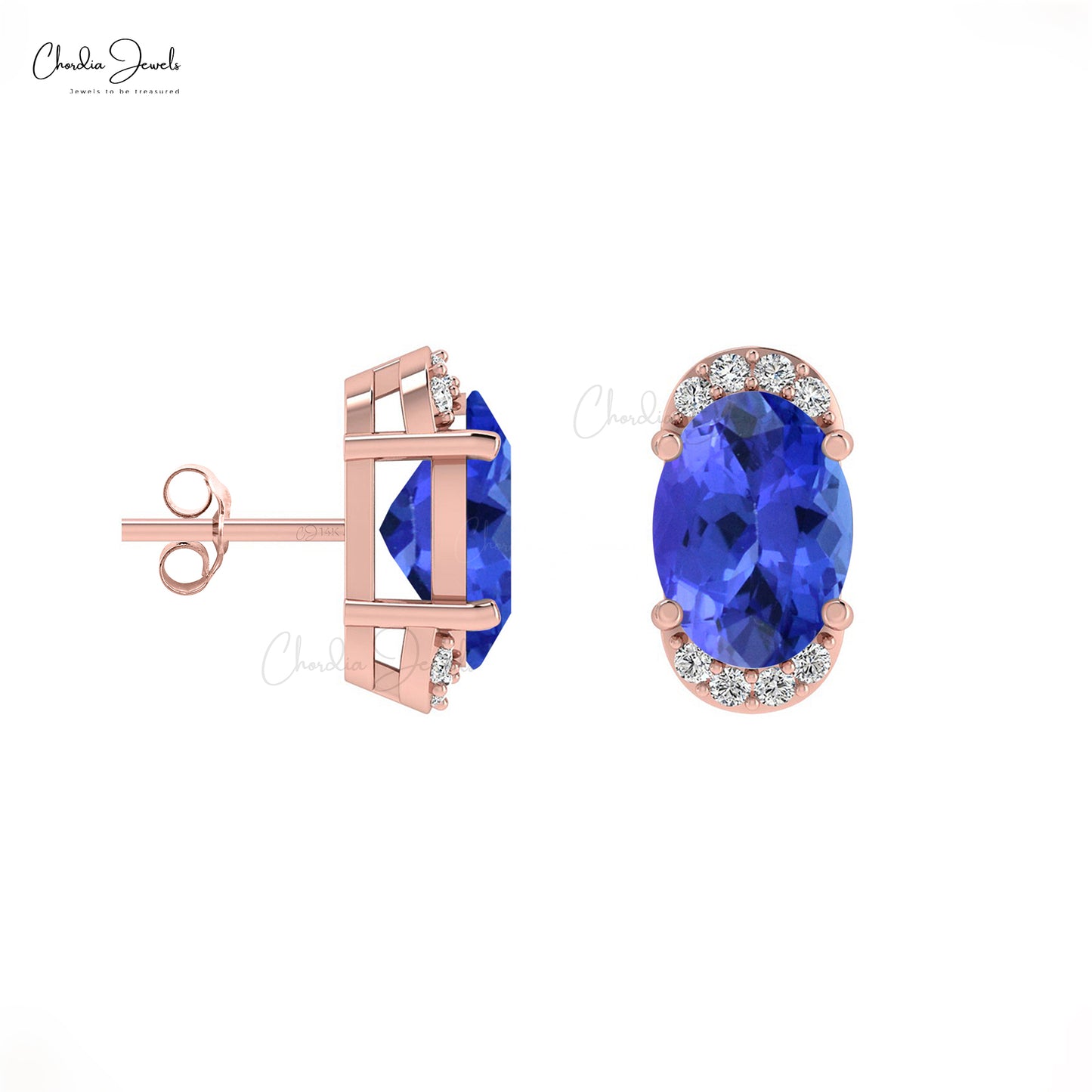 Oval Cut Gemstone Stud Earrings
