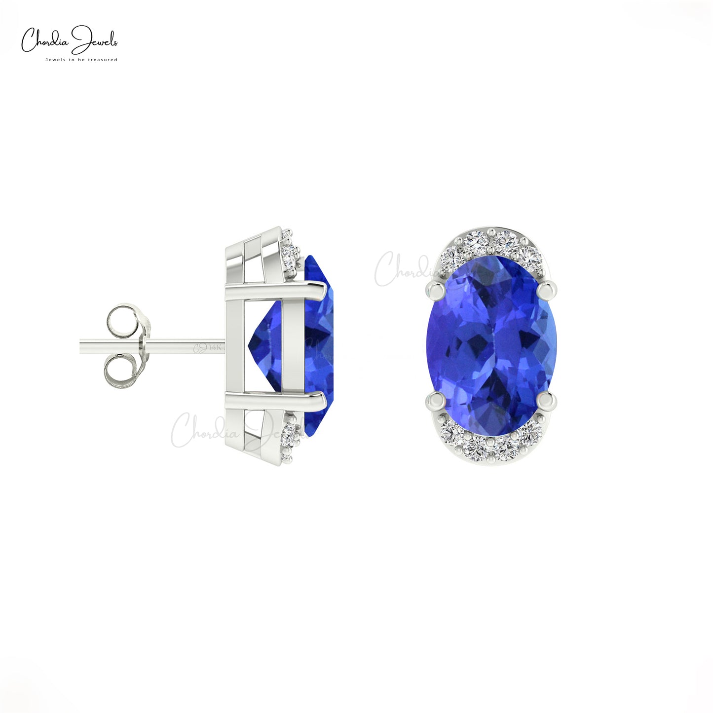 Half Halo Diamond Stud Earrings