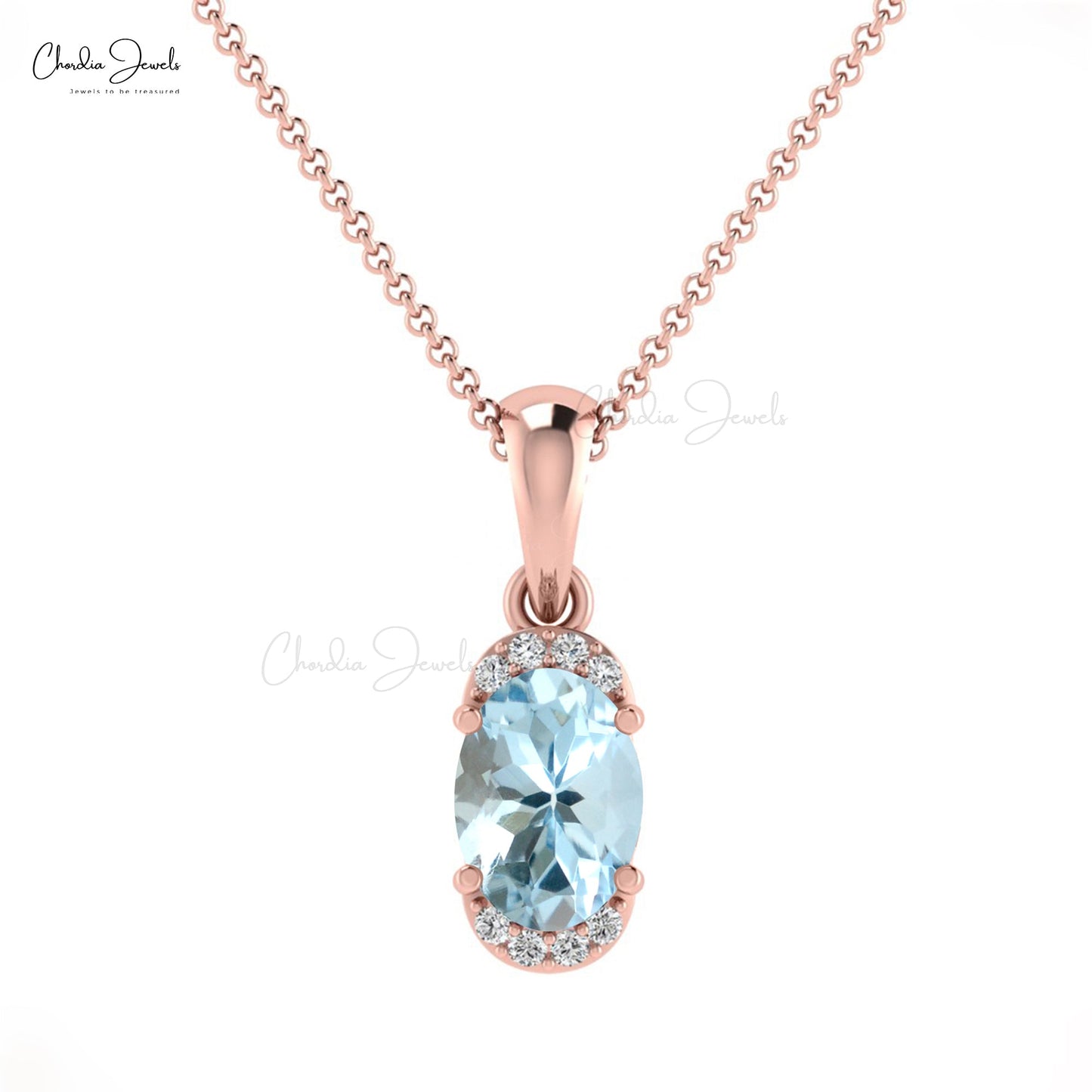Load image into Gallery viewer, Natural 0.75 Carat Aquamarine Pendant in 14k Solid Gold For Women

