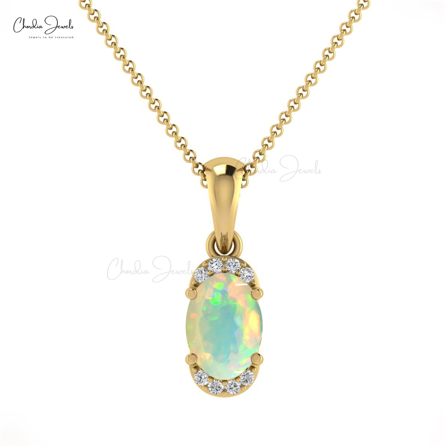 OVAL OPAL & SAPPHIRE / NECKLACE - Meg Maskell Fine Jewellery