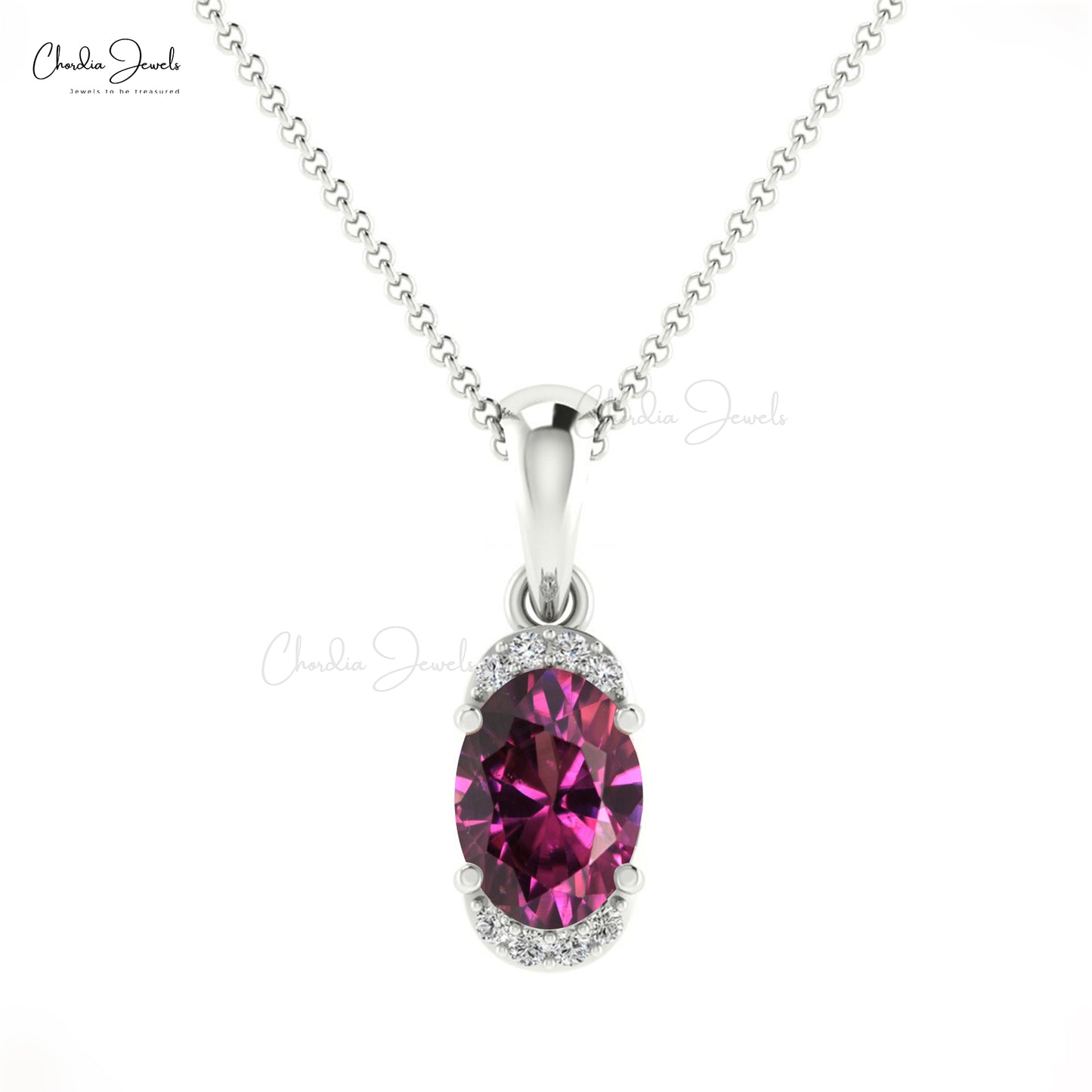 Natural Rhodolite Garnet Pendant