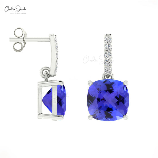 4mm Cushion Cut Gemstone Studs