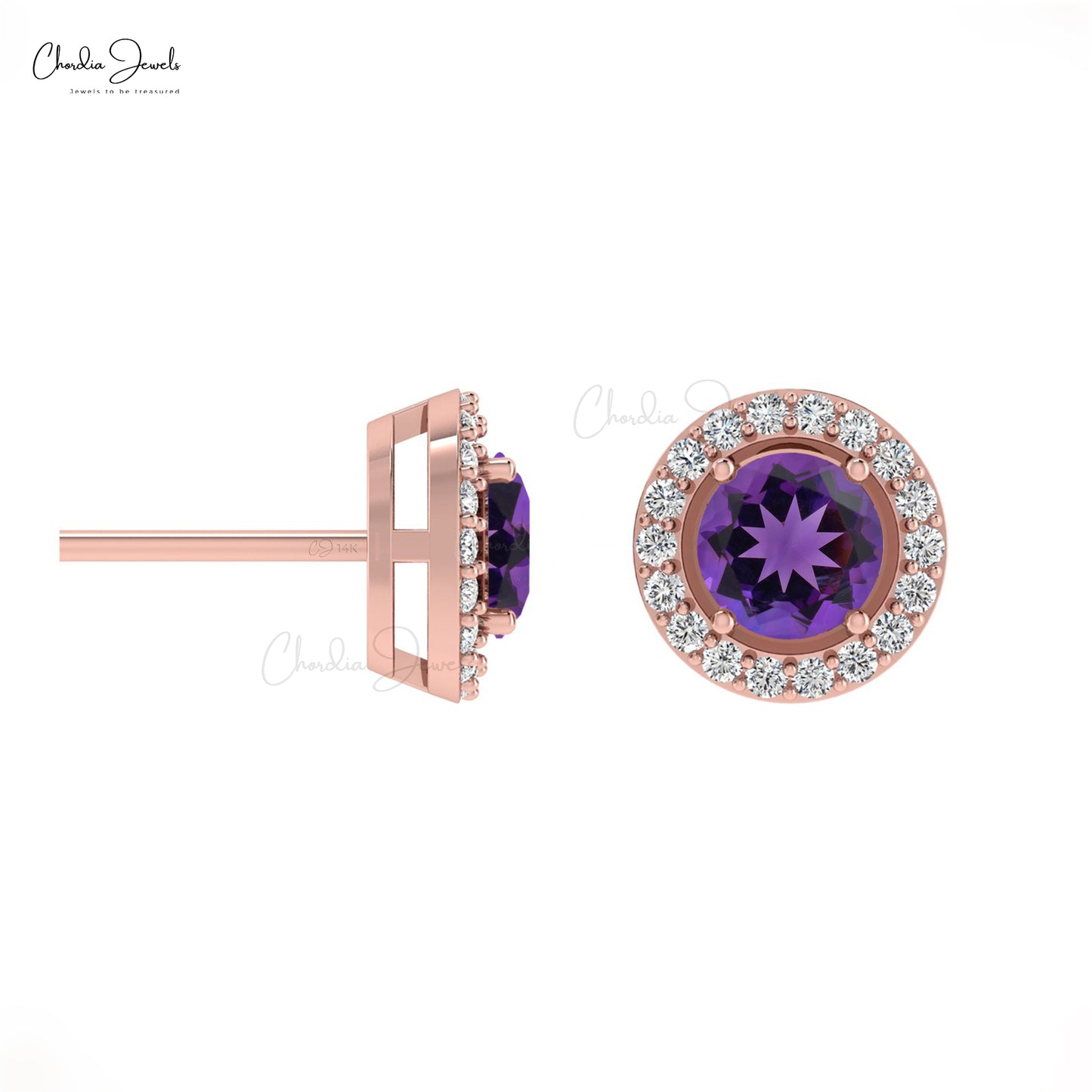 Buy Amethyst Halo Earrings