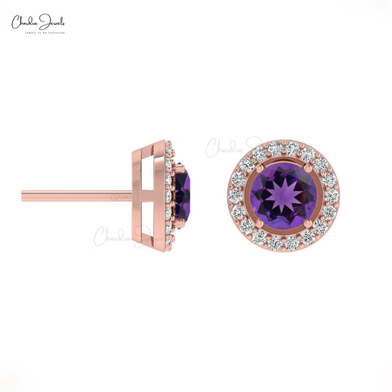 Buy Amethyst Halo Earrings