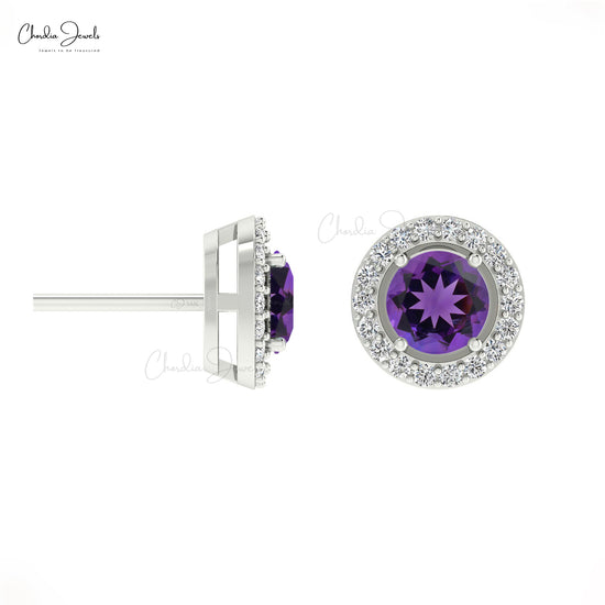 Buy Amethyst Halo Earrings