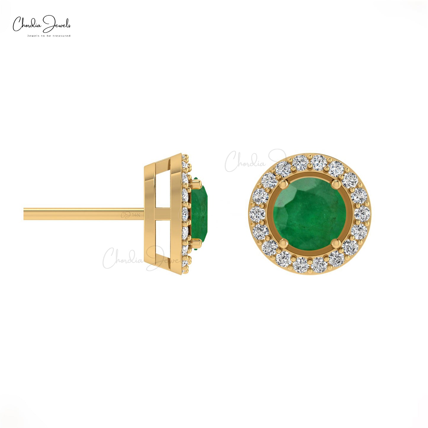 Complete your overall look with these green emerald earrings.