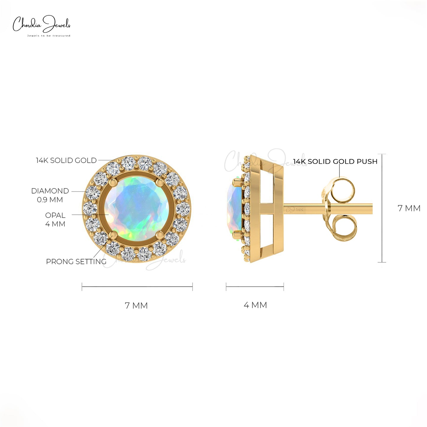 Elegant Opal Studs