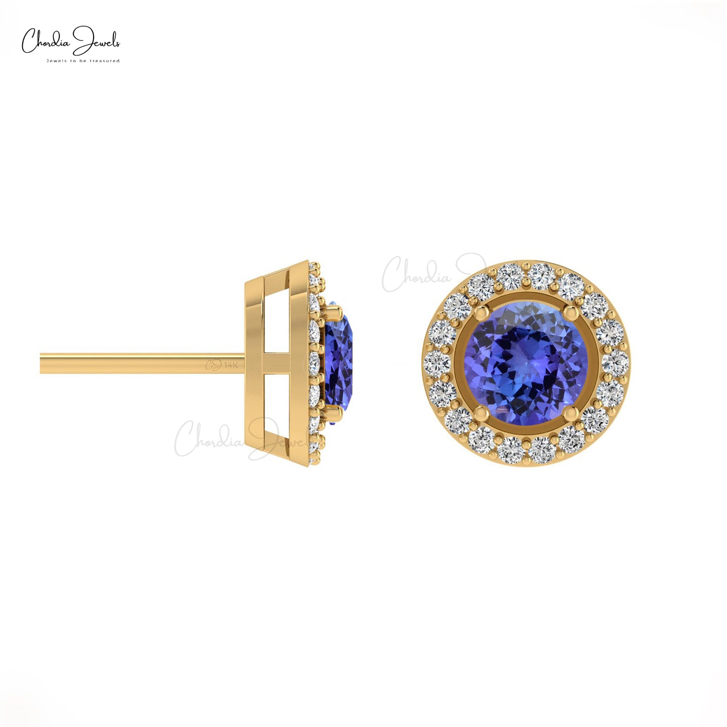 AAA Tanzanite Stud earrings 