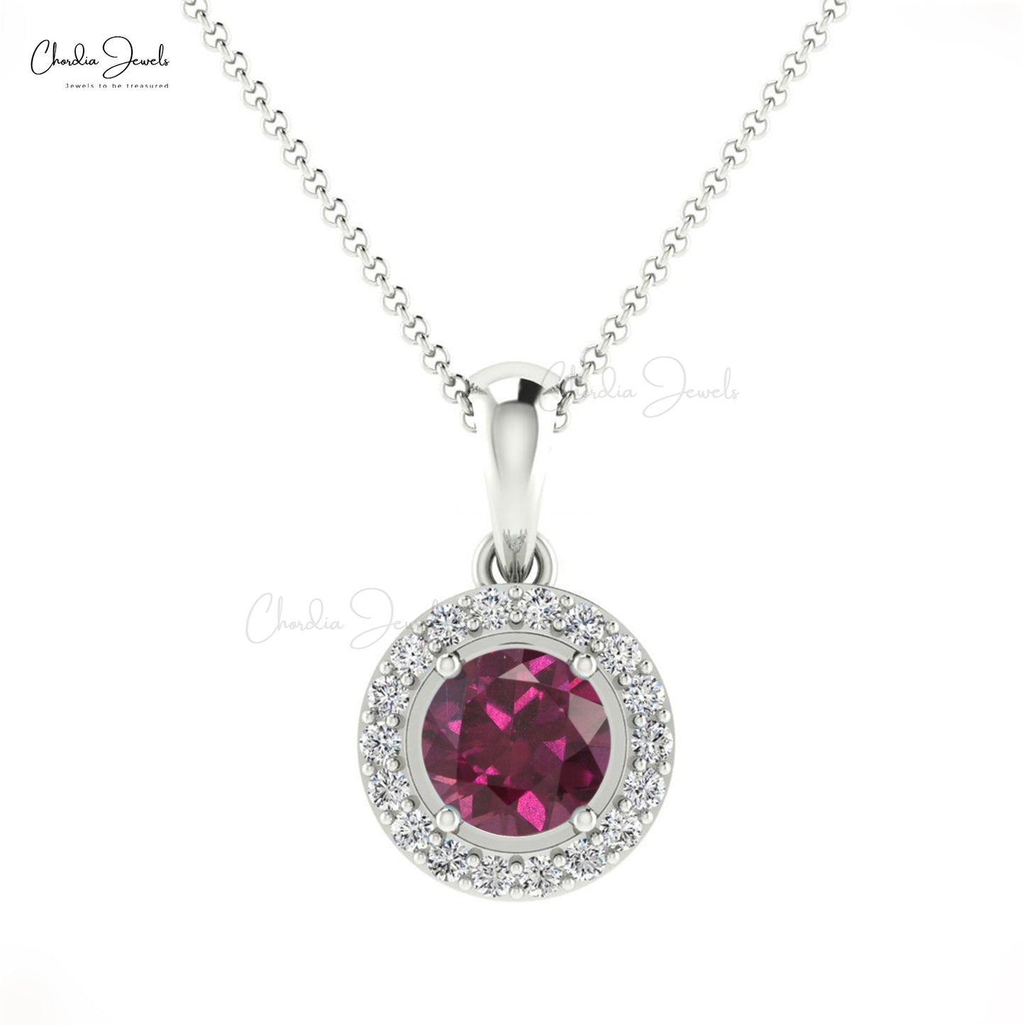Natural Rhodolite Garnet Pendant