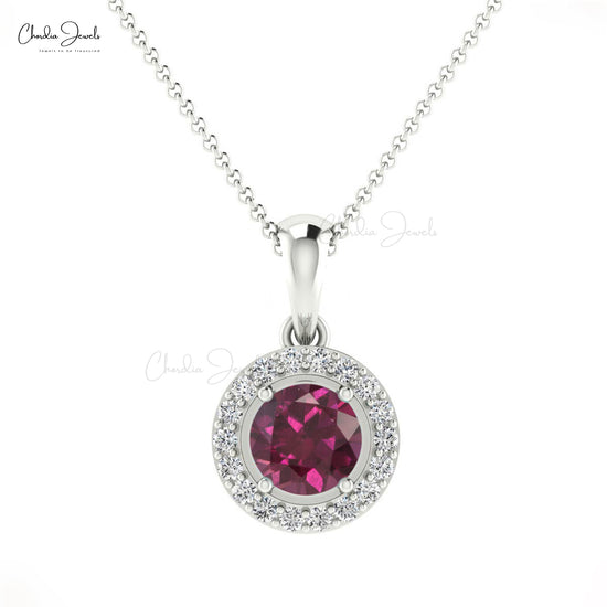 Natural Rhodolite Garnet Pendant