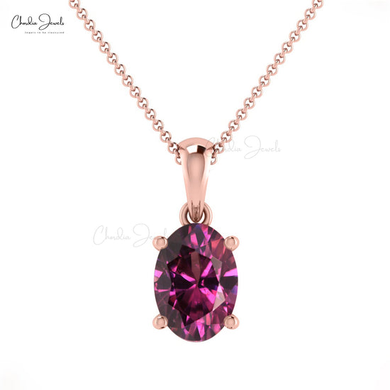 Load image into Gallery viewer, Oval Cut 7x5mm Natural Rhodolite Garnet Pendant
