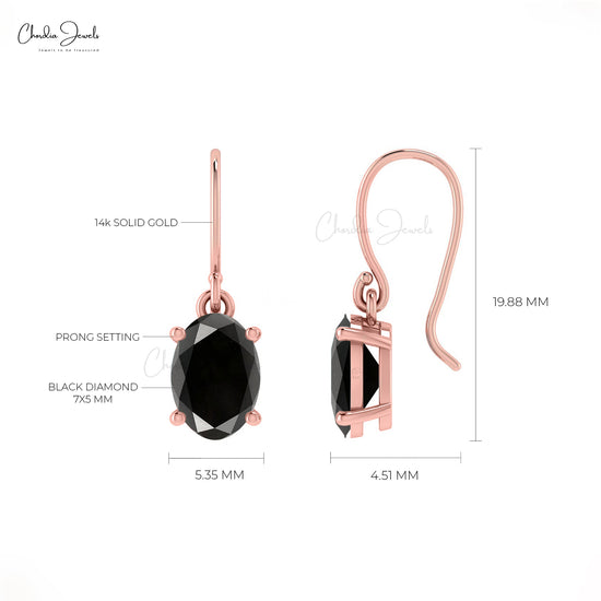 Black Diamond Dangle Earrings