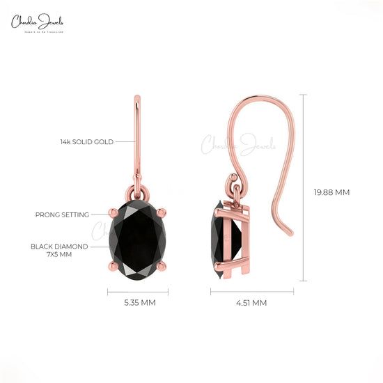 Load image into Gallery viewer, Black Diamond Dangle Earrings
