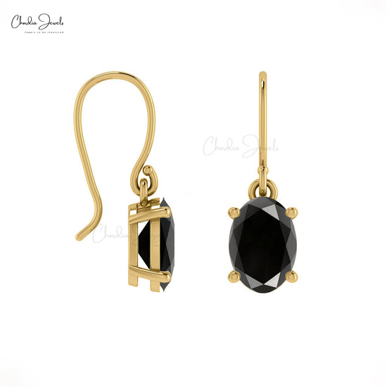 Load image into Gallery viewer, Black Diamond Dangle Earrings
