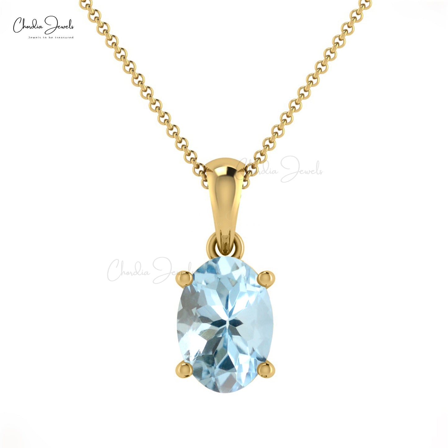 Aquamarine March Birthstone Pendant Gift For Her