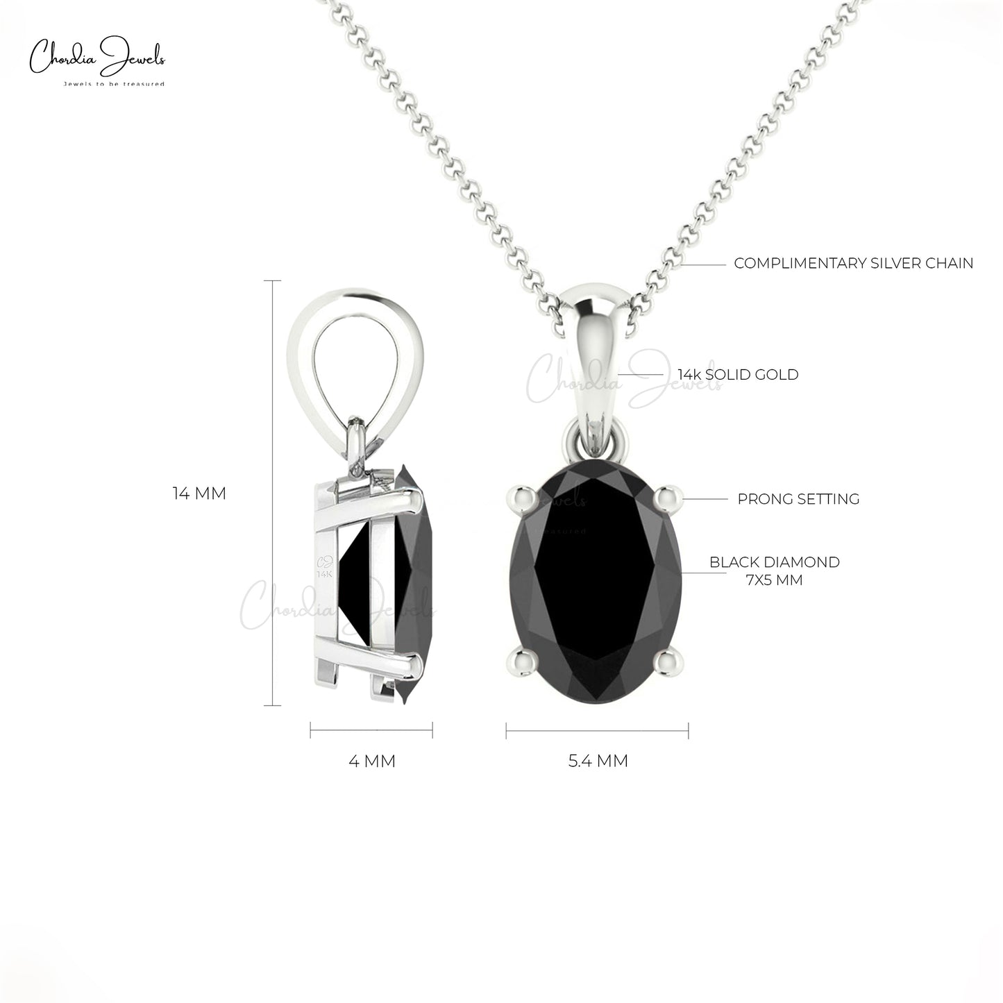 Genuine Black Diamond Pendants