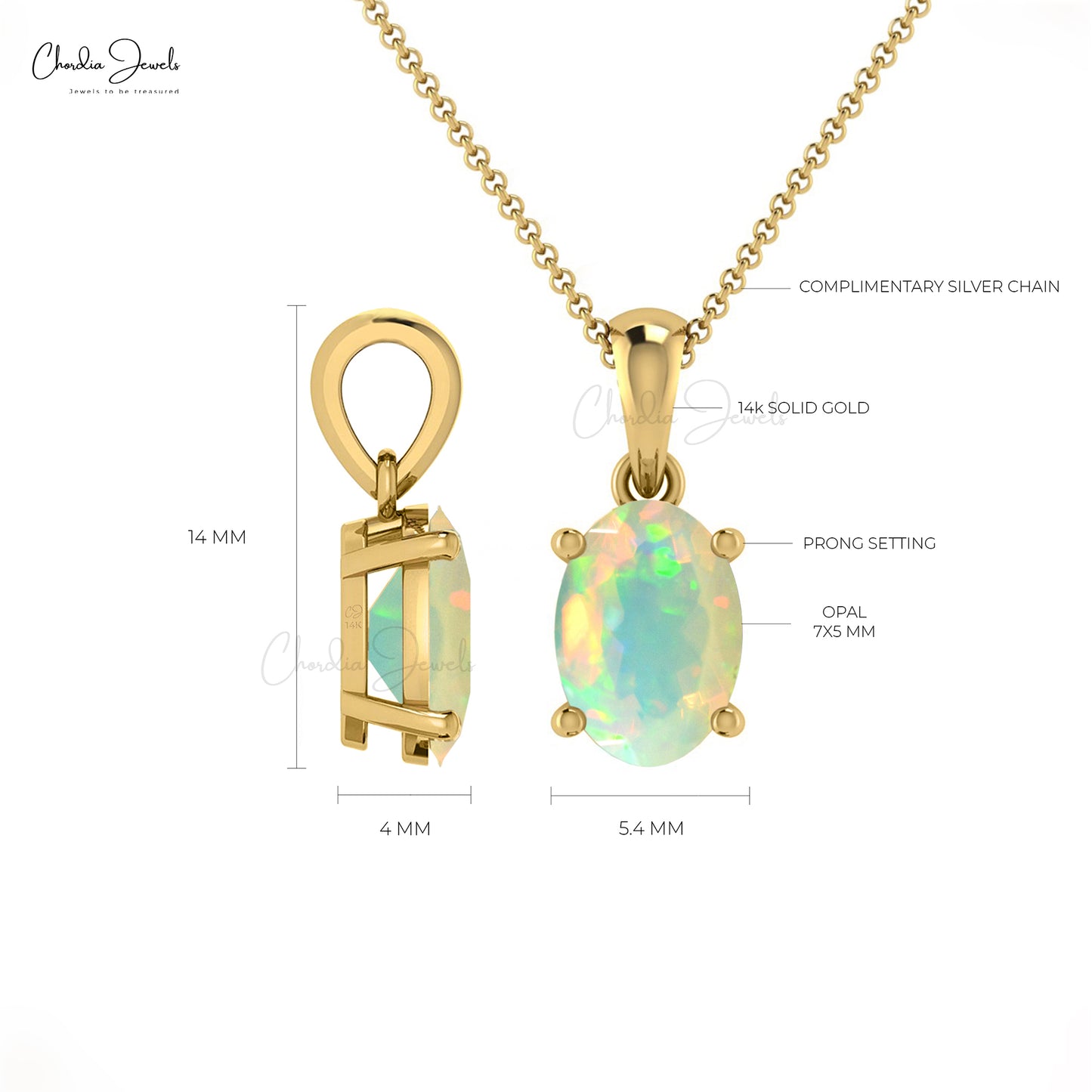 Natural opal store pendant