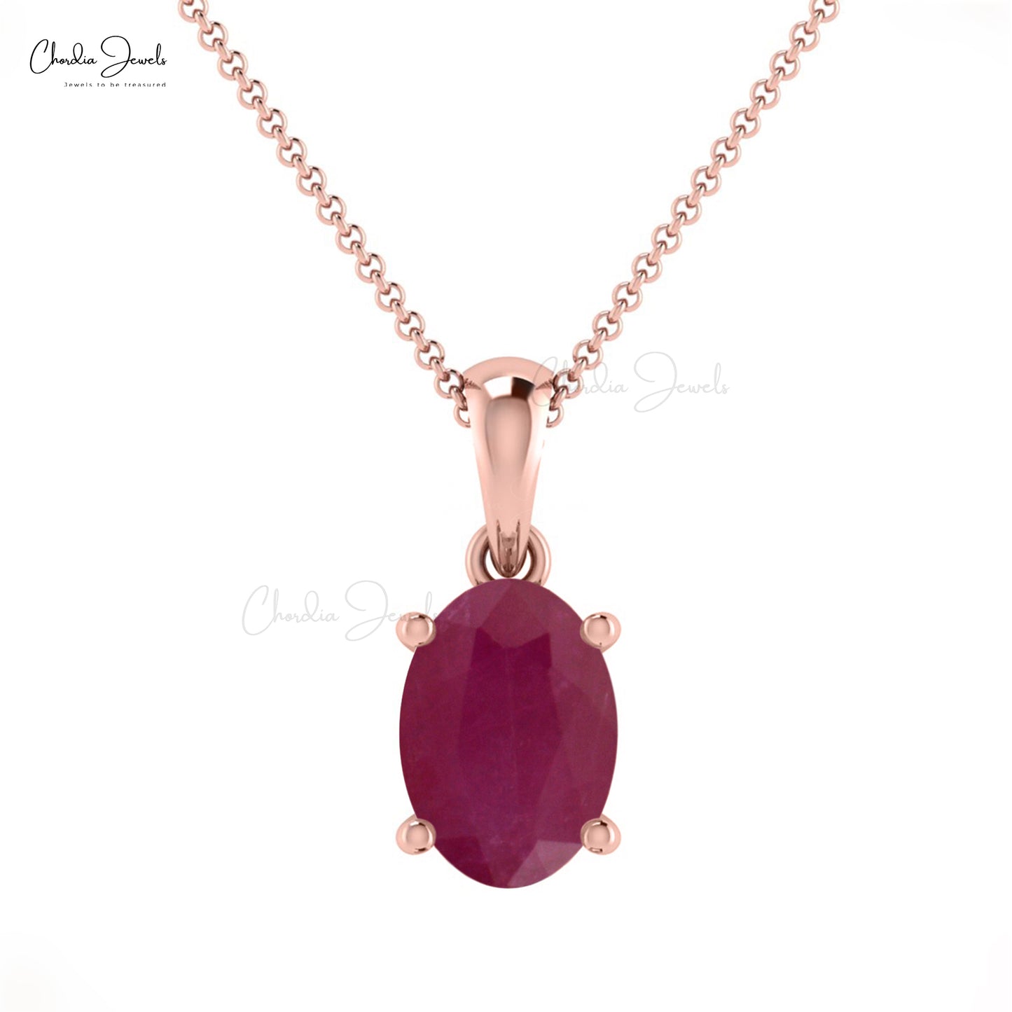 Modern Beautiful Gemstone Pendant Genuine Red Ruby Charms Pendant Necklace 14k Solid Gold Minimalist Jewelry Bridesmaids Gift