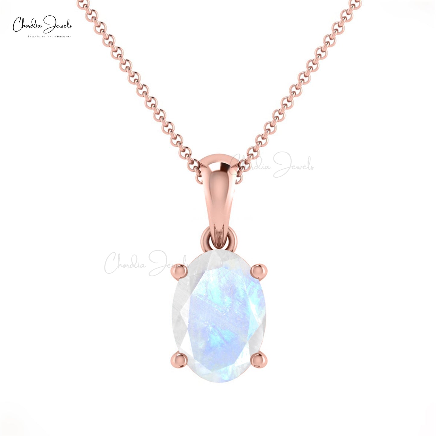 Load image into Gallery viewer, New Designer Gemstone Pendant Necklaces Oval Shape Natural Rainbow Moonstone Charms Pendant 14k Real Gold Hallmarked Jewelry For Gift
