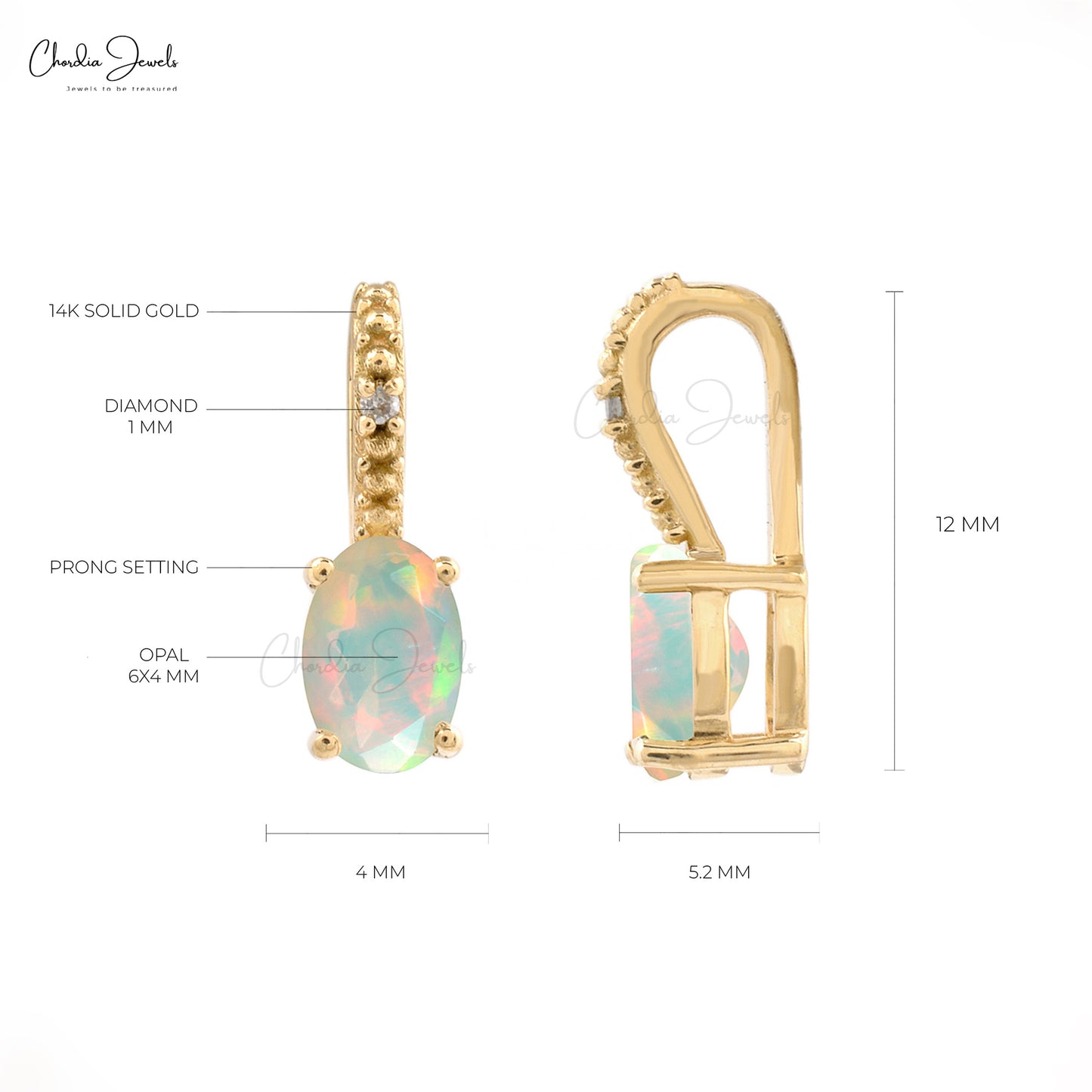 Diamond Halo Pendant With Opal