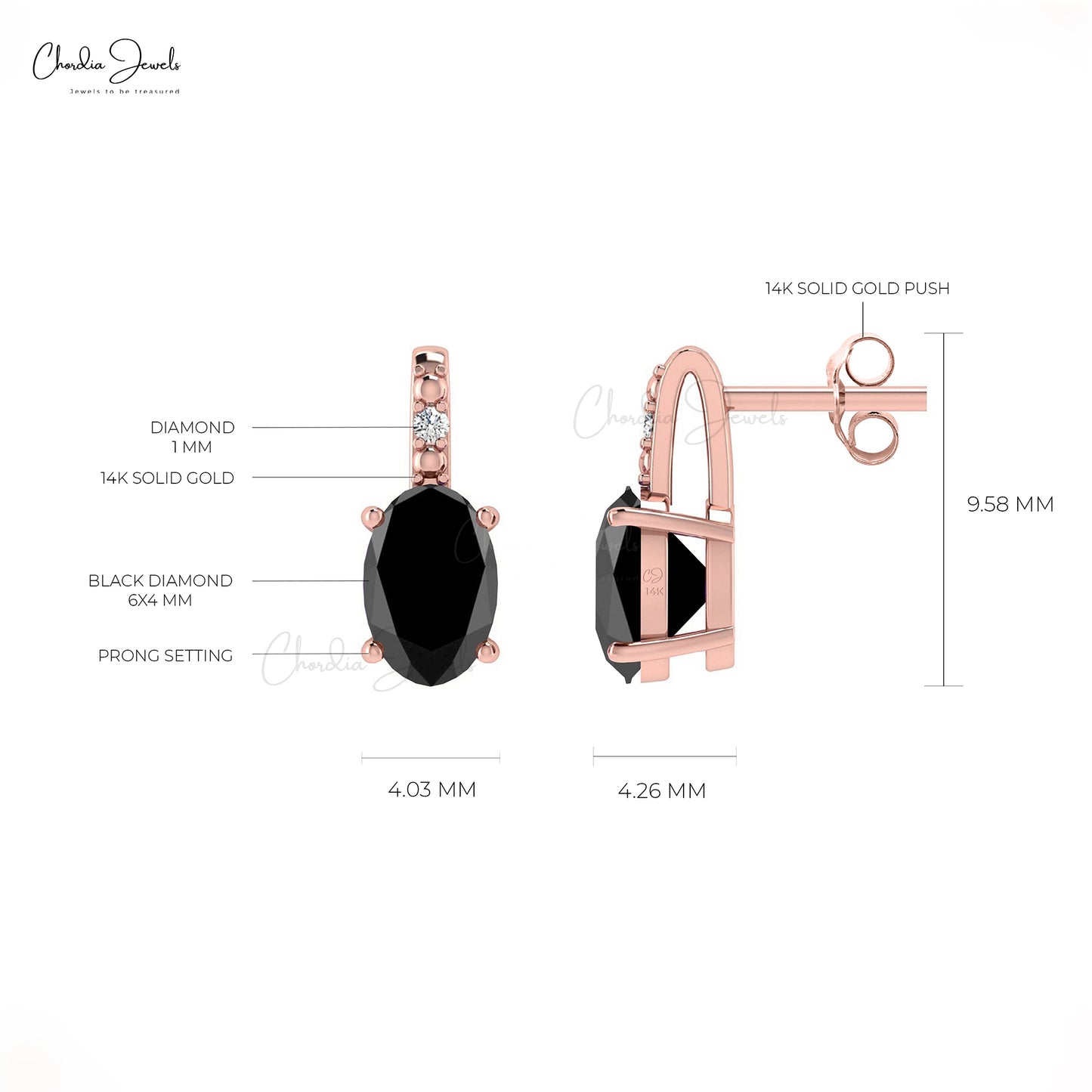 Genuine Black Diamond Earrings