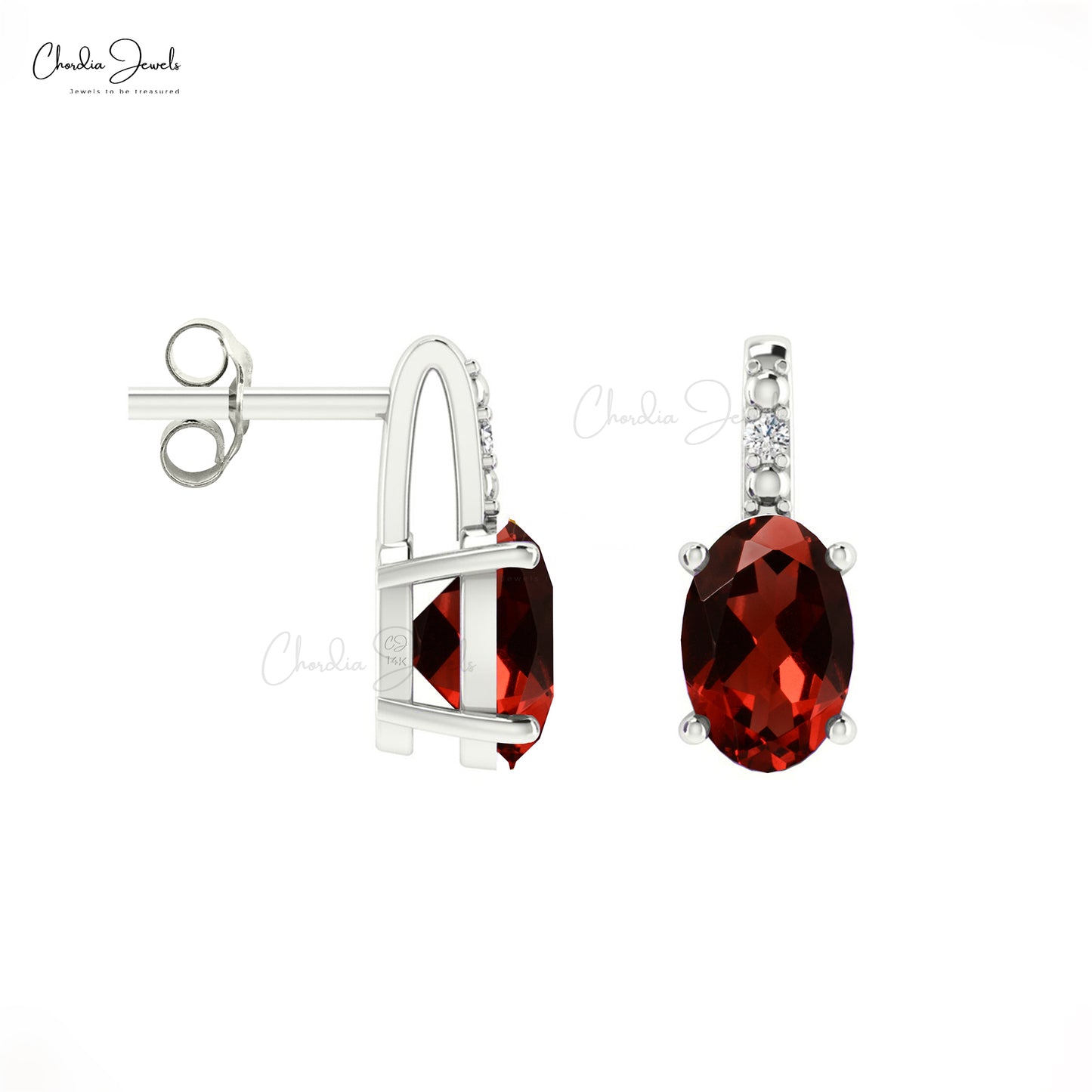 Garnet Stud Earrings