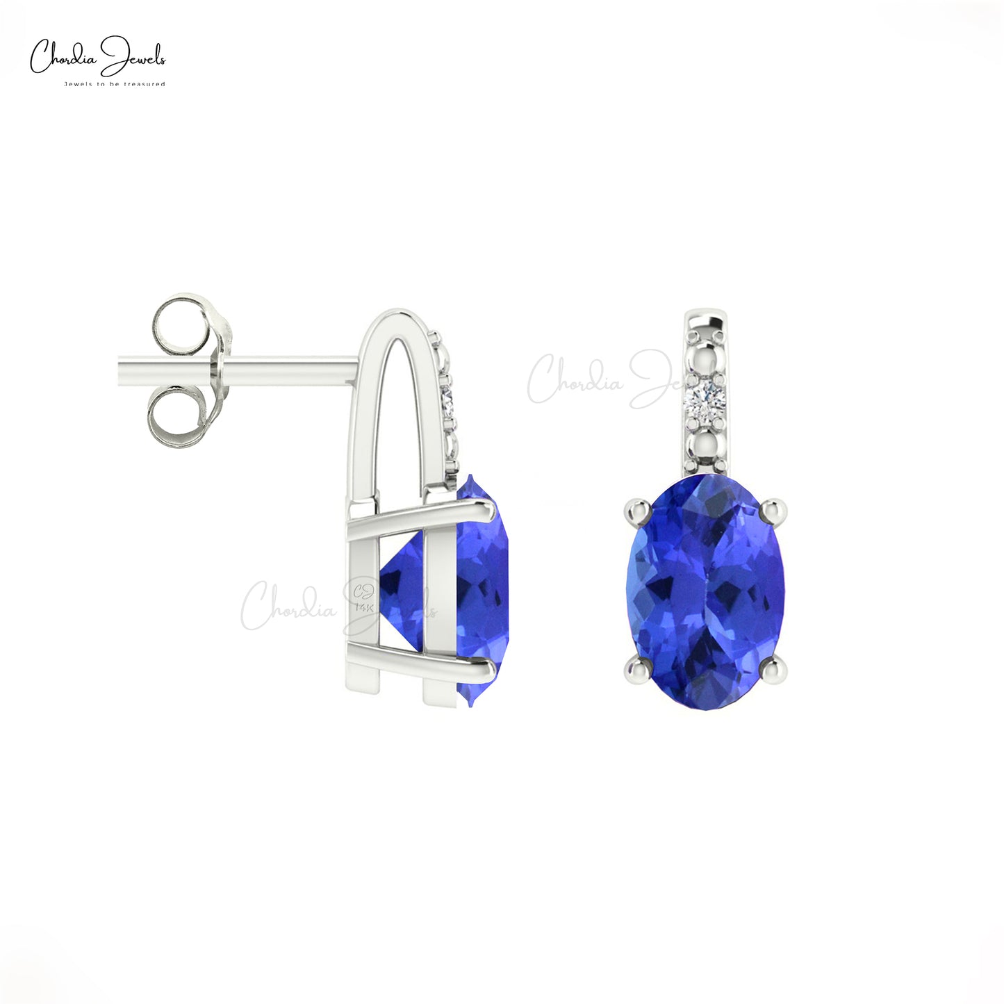 Oval Cut Gemstone studs