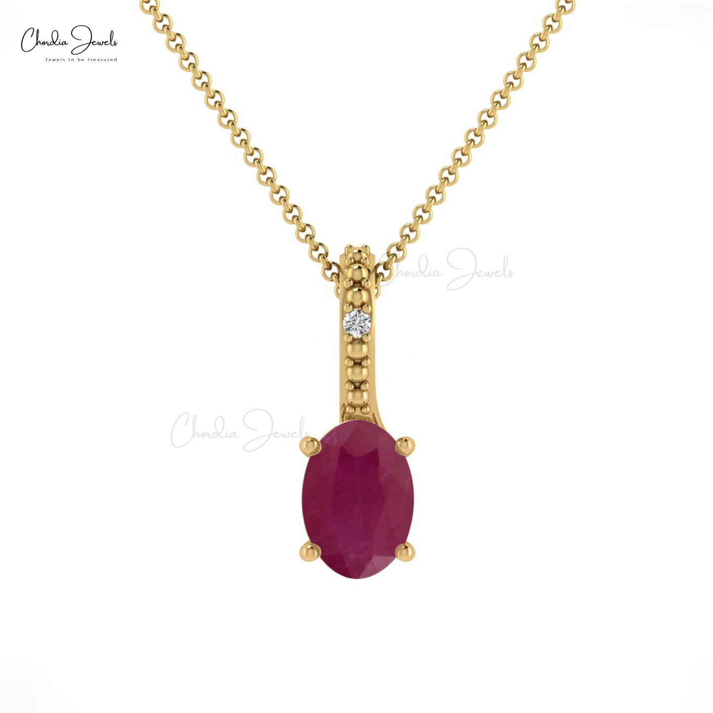 Top Quality Ruby Pendant in 14K Gold for Gift