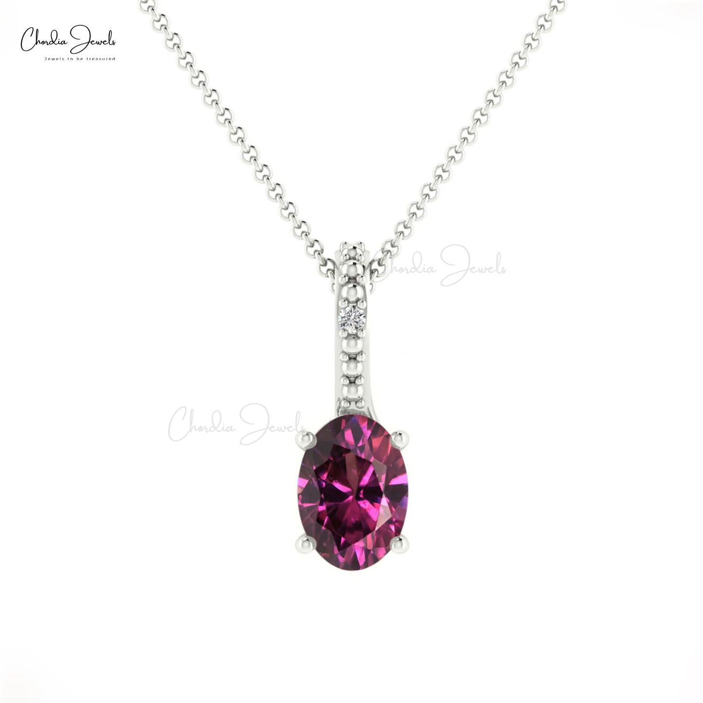 Natural Rhodolite Garnet Pendant