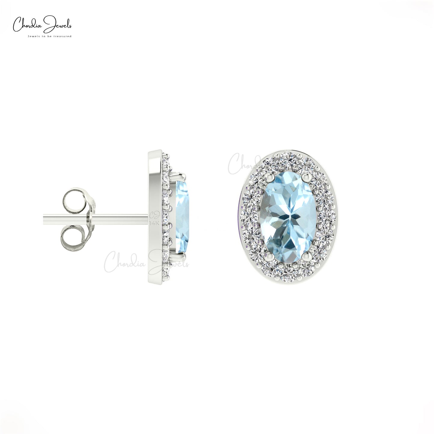 Aquamarine Stud Earrings